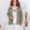 Plus size σετ μπλούζα με πουκάμισο-χακί-κωδ 2523013-7