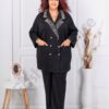 Plus size σετ μπλέιζερ-παντελόνι με πέρλες-κωδ 22822
