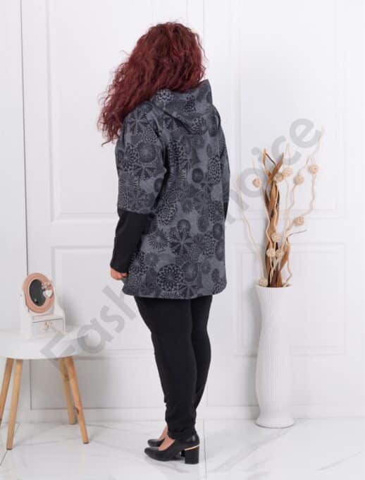 Plus size τζάκετ με φλοράλ σχέδια-κωδ 1212-1
