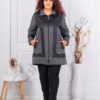 Plus size τζάκετ σε συνδυασμό δερματίνη-κωδ 1332
