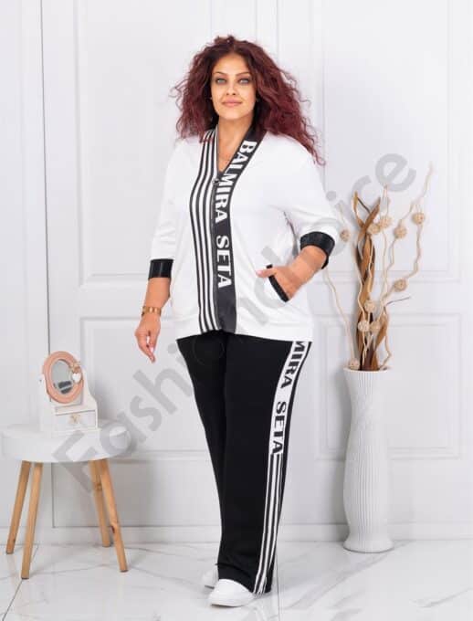 Plus size σετ φόρμας με επιγραφή-κωδ 7252
