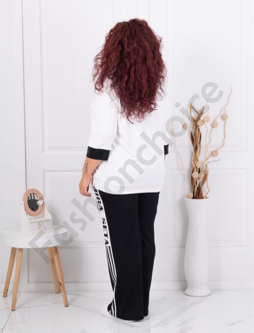 Plus size σετ φόρμας με επιγραφή-κωδ 7252
