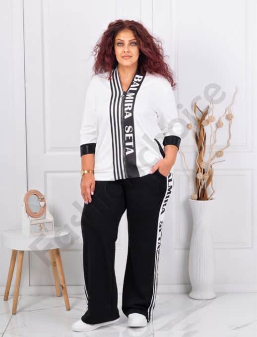Plus size σετ φόρμας με επιγραφή-κωδ 7252