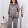 Plus size βαμβακερό σετ με ασύμμετρη μπλούζα-κωδ 159
