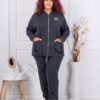 Plus size σετ φόρμας-γραφίτη-κωδ 1455-3