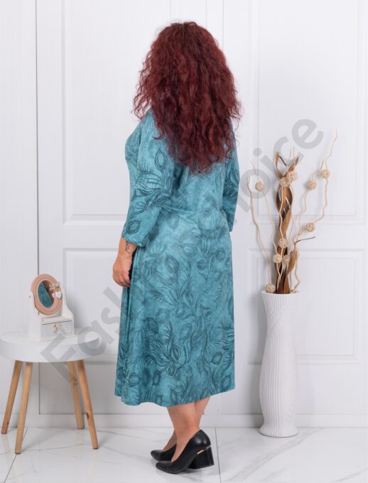 Plus size φόρεμα με διακριτικό τύπωμα-πράσινο-κωδ 25358-1