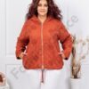Plus size ζακέτα με κουκούλα-κεραμιδί-κωδ 5062-3