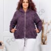 Plus size ζακέτα με κουκούλα-μωβ-κωδ 5062-2