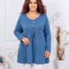 Plus size μπλούζα με ξύλινα κουμπιά-μπλε ραφ-κωδ 16831-10