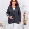 Plus size ζακέτα με ρίγες-γραφίτη-κωδ 1465