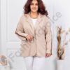 Plus size ζακέτα με ρίγες-μπεζ-κωδ 1465-1