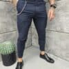 Ανδρικό κομψό παντελόνι Slim Fit-σκούρο μπλε-κωδ 2450-3