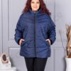Plus size καπιτονέ μπουφάν-σκούρο μπλε-κωδ 25049-2