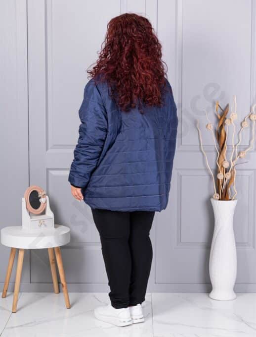 Plus size καπιτονέ μπουφάν-σκούρο μπλε-κωδ 25049-2