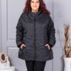 Plus size καπιτονέ μπουφάν-μαύρο-κωδ 25049