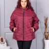 Plus size καπιτονέ μπουφάν-μπορντό-κωδ 25049-1
