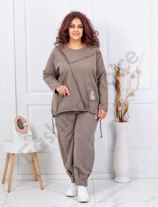 Plus size σετ φόρμας-μόκα-κωδ 11406-1