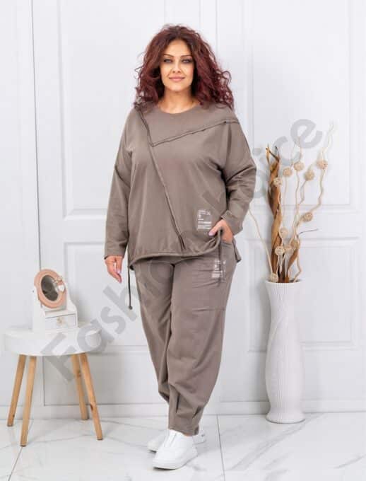 Plus size σετ φόρμας-μόκα-κωδ 11406-1