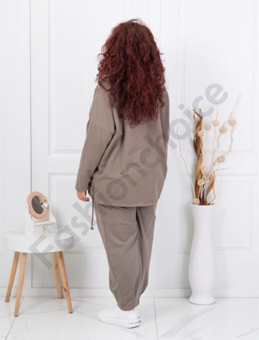 Plus size σετ φόρμας-μόκα-κωδ 11406-1
