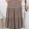 Plus size κοτλέ φούστα με βολάν-μόκα-κωδ 3160-4