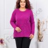 Plus size μπλούζα ψιλή πλέξη-ματζέντα-κωδ 21003-5