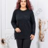 Plus size μπλούζα ψιλή πλέξη-μαύρο-κωδ 21003