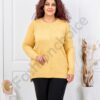 Plus size μπλούζα ψιλή πλέξη-κίτρινο-κωδ 21003-3