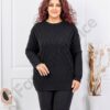 Plus size πλεκτή μπλούζα-μαύρο-κωδ 20921