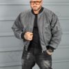 Ανδρικο μπουφάν Bomber Oversize-γκρι-κωδ 6011