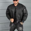 Ανδρικο μπουφάν Bomber Oversize-μαύρο-κωδ 10122