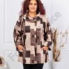 Plus size παλτό με γεωμετρικά σχέδια-μπεζ-κωδ 251149-1