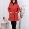 Plus size μάλλινο παλτό-κεραμιδί-κωδ 1469-1