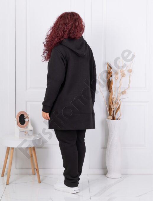 Plus size σετ φόρμα με φούτερ-μαύρο-κωδ 1470