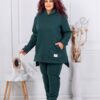 Plus size σετ φόρμα με φούτερ-πράσινο κυπαρισσί-κωδ 1470-1