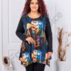 Plus size ανκορά τουνίκ-πολύχρωμα σχέδια-κωδ 25126-4