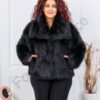 Plus size γούνα με μεγάλο γιακά-μαύρο-κωδ 230128