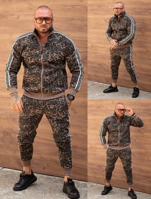 Ανδρικό σετ φόρμας χειμερινό-animal print-κωδ 5339