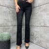 Γυναικείο τζιν παντελόνι Bootcut-μαύρο-κωδ 92274