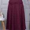 Plus size κλος φούστα με λάστιχο-βουργουνδί-κωδ 25365-3