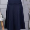 Plus size κλος φούστα με λάστιχο-μπλε σκούρο-κωδ 25365-2