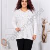 Plus size μπλούζα με λεοπάρ λεπτομέρεια-λευκό-κωδ 6761-1