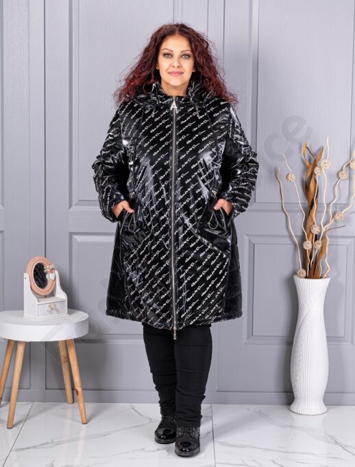 Plus size μπουφάν γυαλιστερό-κωδ 71166
