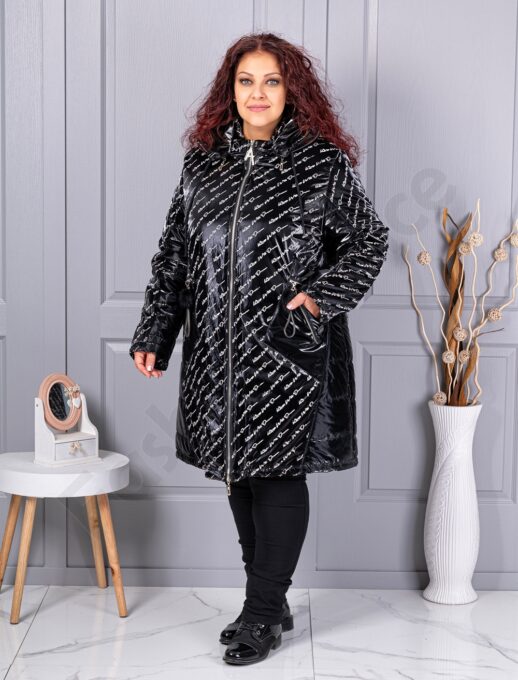 Plus size μπουφάν γυαλιστερό-κωδ 71166