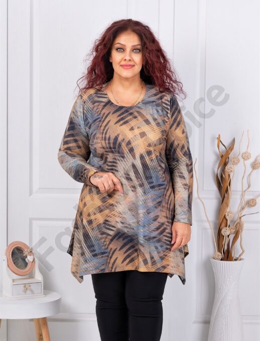 Plus size τουνίκ ανγκόρα-μπεζ-κωδ 25362-3