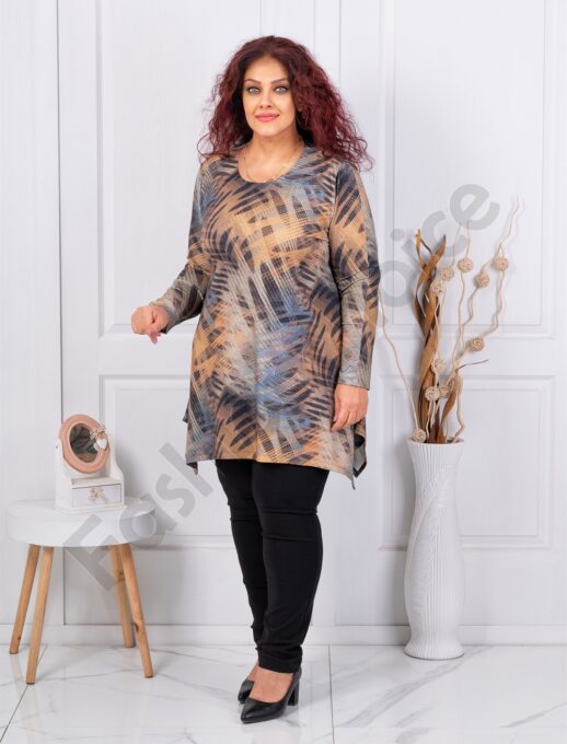 Plus size τουνίκ ανγκόρα-μπεζ-κωδ 25362-3