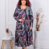 Plus size φόρεμα ανγκόρα-μπλε/φούξια-κωδ 25363-3