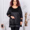 Plus size τουνίκ με γυαλιστερή υφή-ασήμι-κωδ 1309-2