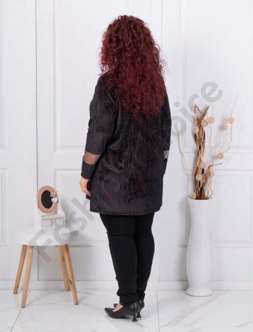 Plus size τουνίκ με γυαλιστερή υφή-μπορντό-κωδ 1309-3
