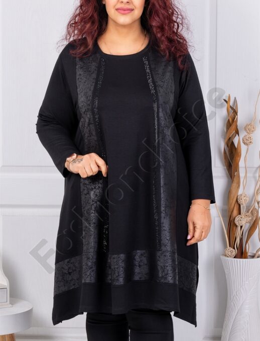 Plus size τουνίκ με συνδυασμό υφασμάτων-κωδ 3933
