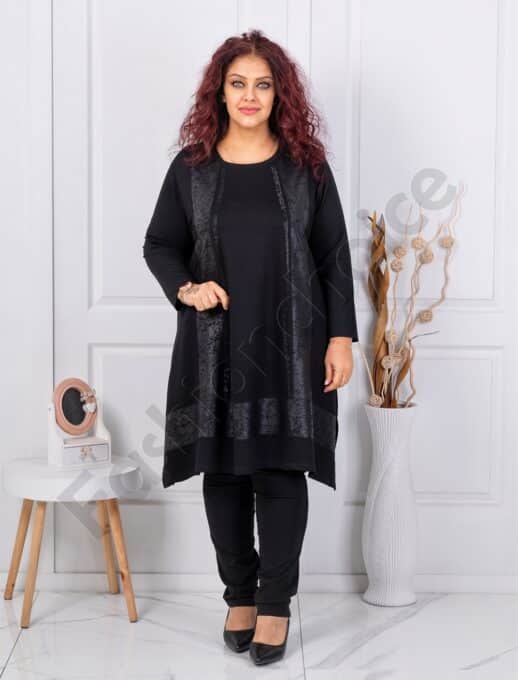 Plus size τουνίκ με συνδυασμό υφασμάτων-κωδ 3933